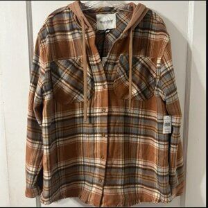 Wallflower hooded SOFT shacket size 1X NEW w/tags